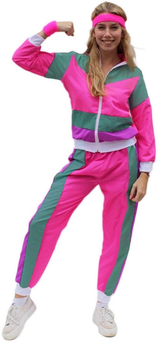 Jaren 80 & 90 Kostuum | 80s Fout Trainingspak New Kids Jaren 80 Nadja | Vrouw | Large | Carnaval kostuum | Verkleedkleding